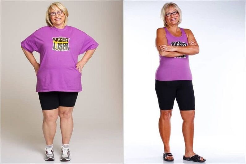 Žena prije i nakon gubitka kilograma